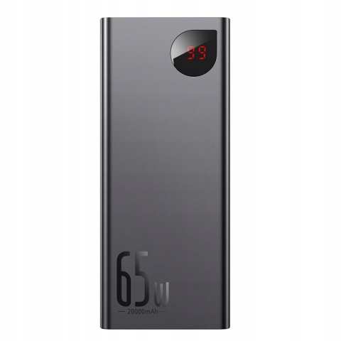Baseus Powerbank 20000Mah 65W Pd Qc 3.0 2X Usb Usb-C Wyświetlacz Led Metal