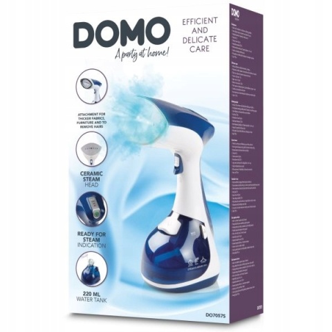 Ręczny steamer do ubrań Domo, ceramiczna głowica 220ml, 40g/min