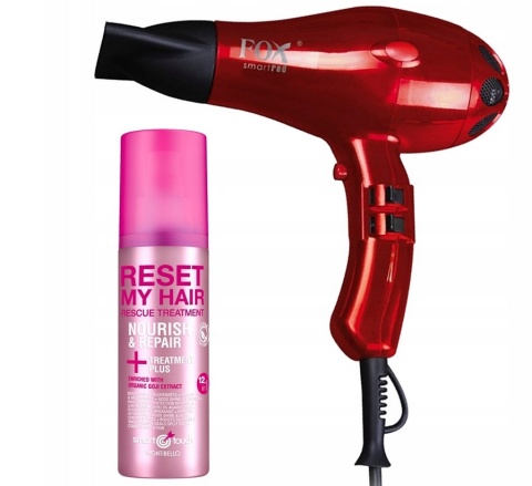 Suszarka Do Włosów Fox Smart Red 2100W Z Jonizacją + Odżywka 50Ml