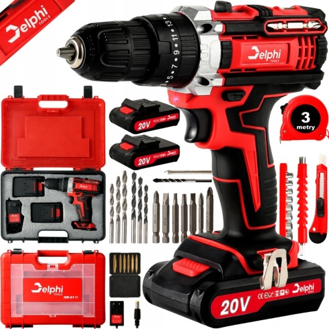 Udarowa Wiertarko-Wkrętarka 20V 2Xaku Delphi Tools Z Walizką I Akcesoriami