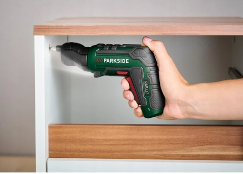 Wkrętarka Akumulatorowa PARKSIDE PAS D7 4V z 4 Końcówkami i LED