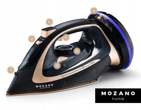 Żelazko bezprzewodowe ceramiczne 2600W z funkcją samoczyszczenia MOZANO