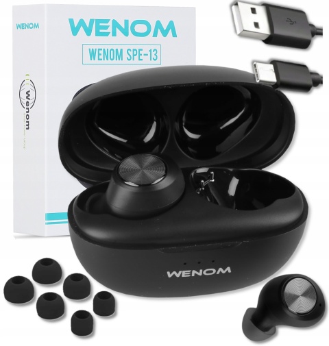 BEZPRZEWODOWE SŁUCHAWKI DOKANAŁOWE BLUETOOTH V5.3 WODOODPORNE WENOM SPE-13
