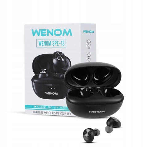 BEZPRZEWODOWE SŁUCHAWKI DOKANAŁOWE BLUETOOTH V5.3 WODOODPORNE WENOM SPE-13