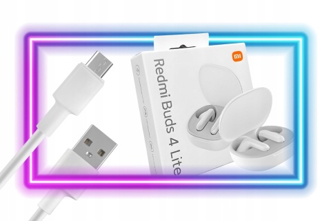 BEZPRZEWODOWE SŁUCHAWKI DOKANAŁOWE XIAOMI REDMI BUDS 4 LITE ANDROID IOS 10M