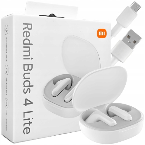 BEZPRZEWODOWE SŁUCHAWKI DOKANAŁOWE XIAOMI REDMI BUDS 4 LITE ANDROID IOS 10M