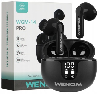 BEZPRZEWODOWE SŁUCHAWKI DOKANAŁOWE WENOM WGM 14 PRO TWS DOSKONAŁE DO SPORTU