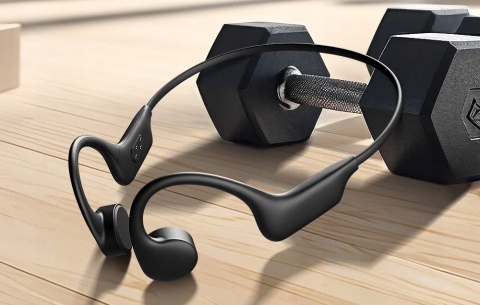 BEZPRZEWODOWE SŁUCHAWKI PRZEWODNICTWO KOSTNE BLITZWOLF IDEALNE DO SPORTU