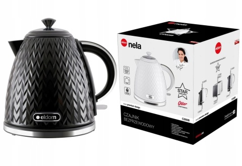 CZAJNIK ELEKTRYCZNY BEZPRZEWODOWY ELDOM C265 1,7L STYLOWY ELEGANCKI CZARNY