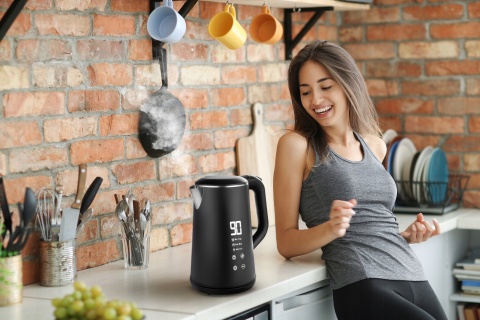 CZAJNIK ELEKTRYCZNY REGULACJA BEZPRZEWODOWY DOTYKOWY CZYSZCZENIE 1,6L