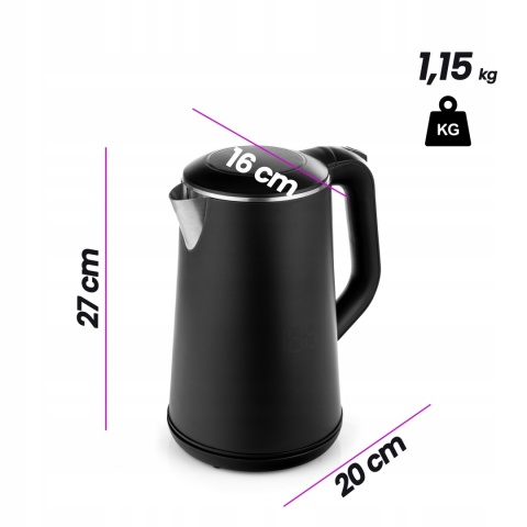 CZAJNIK ELEKTRYCZNY REGULACJA BEZPRZEWODOWY DOTYKOWY CZYSZCZENIE 1,6L