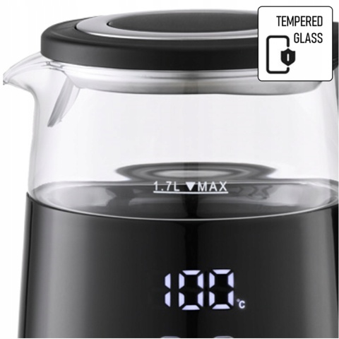 CZAJNIK ELEKTRYCZNY REGULACJA TEMPERATURY DIGITAL 40°C - 100°C 1,7L 2200W