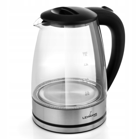 CZAJNIK ELEKTRYCZNY SZKLANY BEZPRZEWODOWY PODŚWIETLANY LED MOCNY 2200W 2L