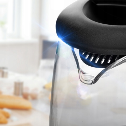 CZAJNIK ELEKTRYCZNY SZKLANY BEZPRZEWODOWY PODŚWIETLANY LED MOCNY 2200W 2L