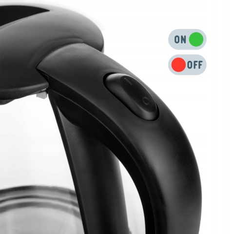 CZAJNIK ELEKTRYCZNY SZKLANY BEZPRZEWODOWY PODŚWIETLANY LED MOCNY 2200W 2L