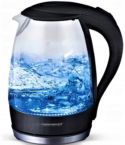 CZAJNIK ELEKTRYCZNY SZKLANY BEZPRZEWODOWY PODŚWIETLANY Z DIODĄ LED 1,7L