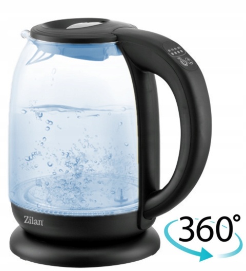 CZAJNIK ELEKTRYCZNY SZKLANY REGULACJA TEMPERATURY 5 KOLORÓW LED 2200W