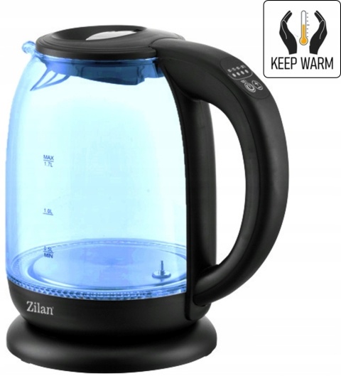 CZAJNIK ELEKTRYCZNY SZKLANY REGULACJA TEMPERATURY 5 KOLORÓW LED 2200W