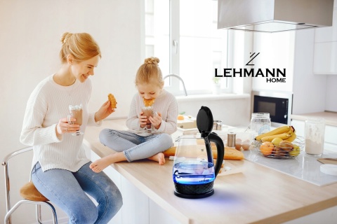 CZAJNIK ELEKTRYCZNY SZKLANY Z PODŚWIETLENIEM MOCNY 2200W BEZPRZEWODOWY 2L