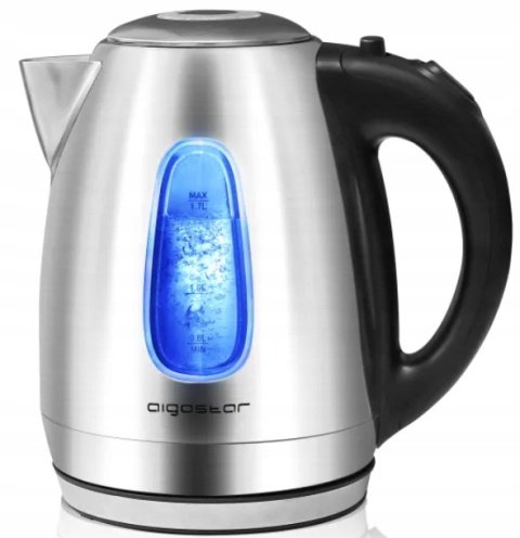 CZAJNIK ELEKTRYCZNY ZE STALI NIERDZEWNEJ 1,7L 2200 W LED BEZPRZEWODOWY