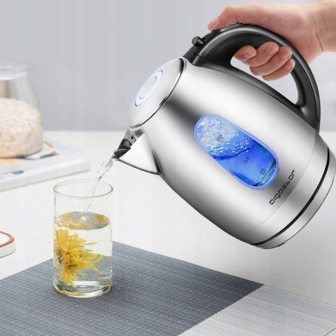 CZAJNIK ELEKTRYCZNY ZE STALI NIERDZEWNEJ 1,7L 2200 W LED BEZPRZEWODOWY