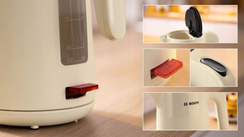 Czajnik elektryczny Bosch MyMoment 1.7l 2,4kW TWK2M167 Bezprzewodowy Beżowy