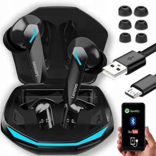 DOKANAŁAOWE SŁUCHAWKI BEZPRZEWODOWE LENOVO GM2 PRO IDEALNE DO GRY POWERBANK