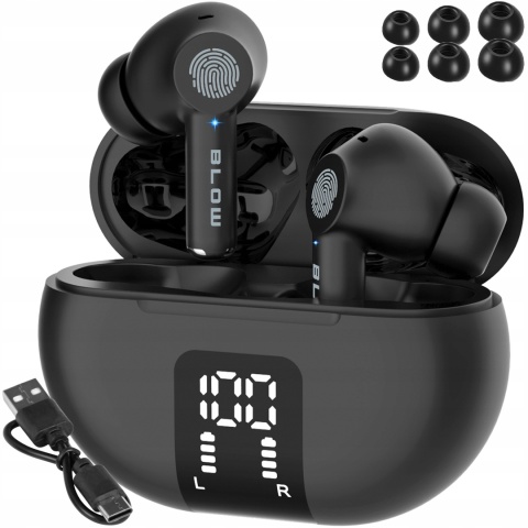 DOKANAŁOWE SŁUCHAWKI BEZPRZEWODOWE PRO ENC BLUETOOTH 5.3 USB-C POWERBANK