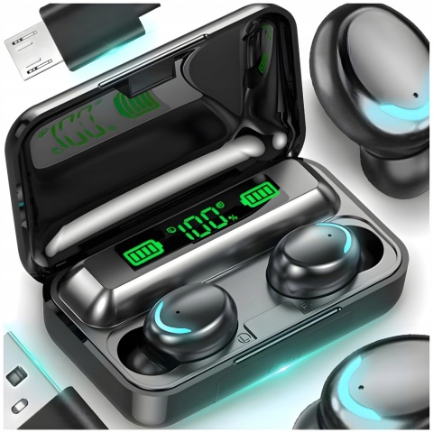 DOUSZNE BEZPRZEWODOWE SŁUCHAWKI BLUETOOTH 5.1 SPORTOWE Z POWERBANKIEM IPX4