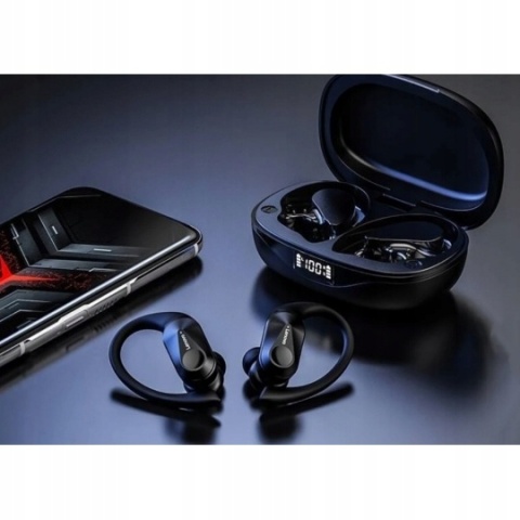 DOUSZNE BEZPRZEWODOWE SŁUCHAWKI LP75 Z FUNKCJĄ BLUETOOTH ETUI ŁADUJĄCE -40H