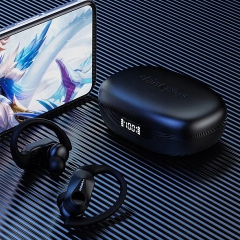 DOUSZNE BEZPRZEWODOWE SŁUCHAWKI LP75 Z FUNKCJĄ BLUETOOTH ETUI ŁADUJĄCE -40H