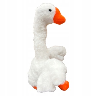 INTERAKTYWNA ZABAWKA TAŃCZĄCA GĘŚ PLUSZOWA Z MUZYKĄ I NAGRYWANIEM 33CM LED