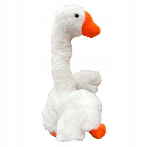 INTERAKTYWNA ZABAWKA TAŃCZĄCA GĘŚ PLUSZOWA Z MUZYKĄ I NAGRYWANIEM 33CM LED
