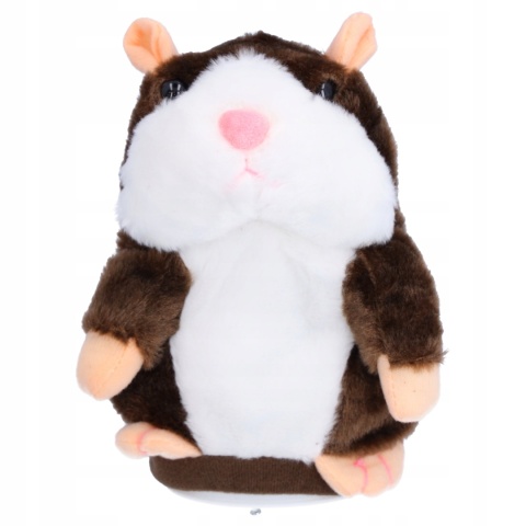 INTERAKTYWNY CHOMIK PLUSZAK POWTARZAJĄCY DŹWIĘKI ZABAWKA EDUKACYJNA 16CM