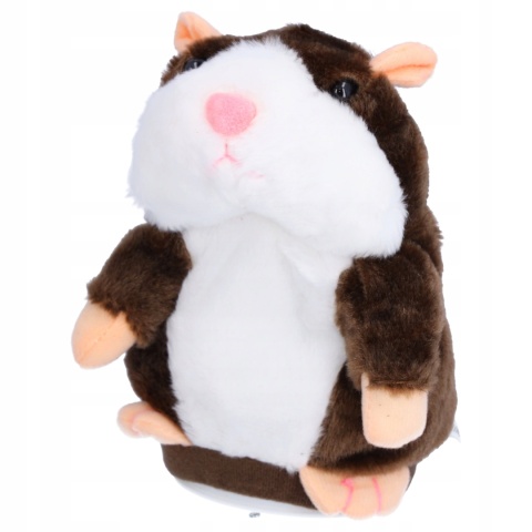 INTERAKTYWNY CHOMIK PLUSZAK POWTARZAJĄCY DŹWIĘKI ZABAWKA EDUKACYJNA 16CM