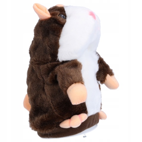 INTERAKTYWNY CHOMIK PLUSZAK POWTARZAJĄCY DŹWIĘKI ZABAWKA EDUKACYJNA 16CM