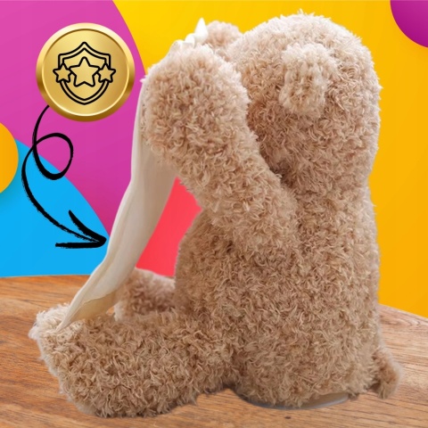 INTERAKTYWNY MÓWIĄCY MIŚ PLUSZOWY - RUCHOME ŁAPKI I BUŹKA, ZABAWA W A-KUKU