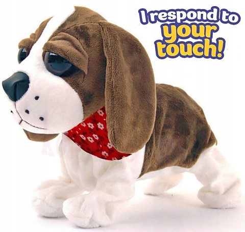 INTERAKTYWNY PIESEK ZABAWKA BASSET - REAGUJE NA DOTYK I WYDAJE DŹWIĘKI