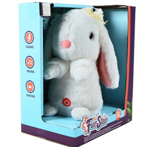 INTERAKTYWNY TAŃCZĄCY KRÓLIK PLUSZAK Z NAGRYWANIEM I POWTARZANIEM DŹWIĘKÓW