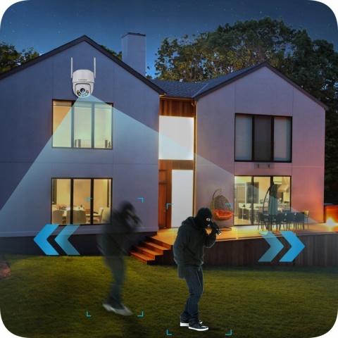 KAMERA IP WIFI 4MPX PTZ 2560X1440 ZOOM PODCZERWIEŃ X5 IR LED IP65 - LUXTORN