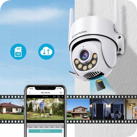 KAMERA IP WIFI 4MPX PTZ 2560X1440 ZOOM PODCZERWIEŃ X5 IR LED IP65 - LUXTORN