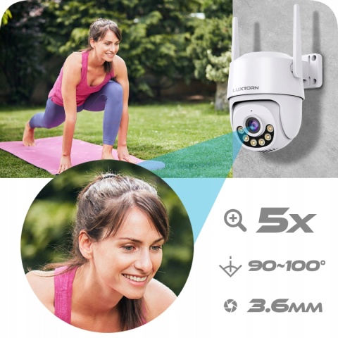 KAMERA IP WIFI 4MPX PTZ 2560X1440 ZOOM PODCZERWIEŃ X5 IR LED IP65 - LUXTORN