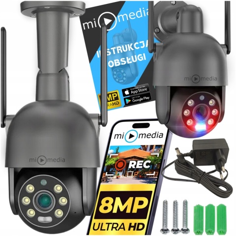 KAMERA IP WIFI ZEWNĘTRZNA 8 MPX 4K UHD, 5X ZOOM, DETEKCJA RUCHU, IP66