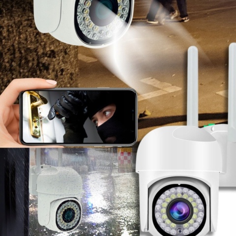 KAMERA ZEWNĘTRZNA WIFI 1080P ZOOM 4X ŚLEDZENIE RUCHU, WODOODPORNA IP65, 2MP