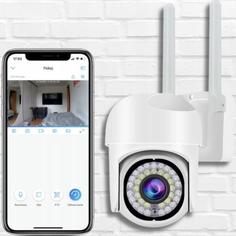 KAMERA ZEWNĘTRZNA WIFI 1080P ZOOM 4X ŚLEDZENIE RUCHU, WODOODPORNA IP65, 2MP