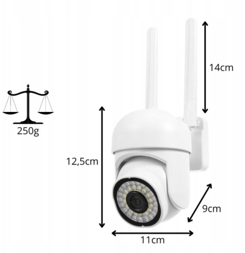 KAMERA ZEWNĘTRZNA WIFI 1080P ZOOM 4X ŚLEDZENIE RUCHU, WODOODPORNA IP65, 2MP