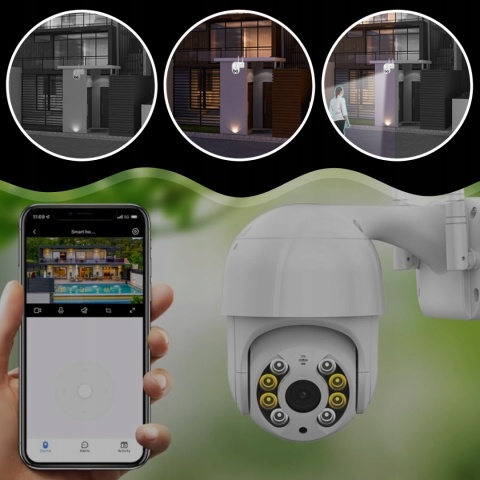 KAMERA ZWENĘTRZNA IP WIFI FULL HD 2MP OBROTOWA 355° ZOOM 4X DETEKCJA RUCHU