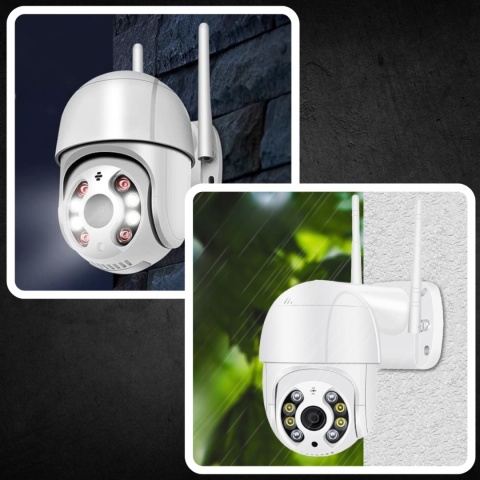 KAMERA ZWENĘTRZNA IP WIFI FULL HD 2MP OBROTOWA 355° ZOOM 4X DETEKCJA RUCHU