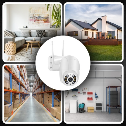 KAMERA ZWENĘTRZNA IP WIFI FULL HD 2MP OBROTOWA 355° ZOOM 4X DETEKCJA RUCHU