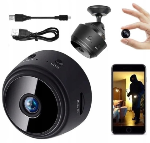 MINI KAMERA SZPIEGOWSKA WIFI FULL HD Z DETEKCJĄ RUCHU I MAGNESEM MAŁA